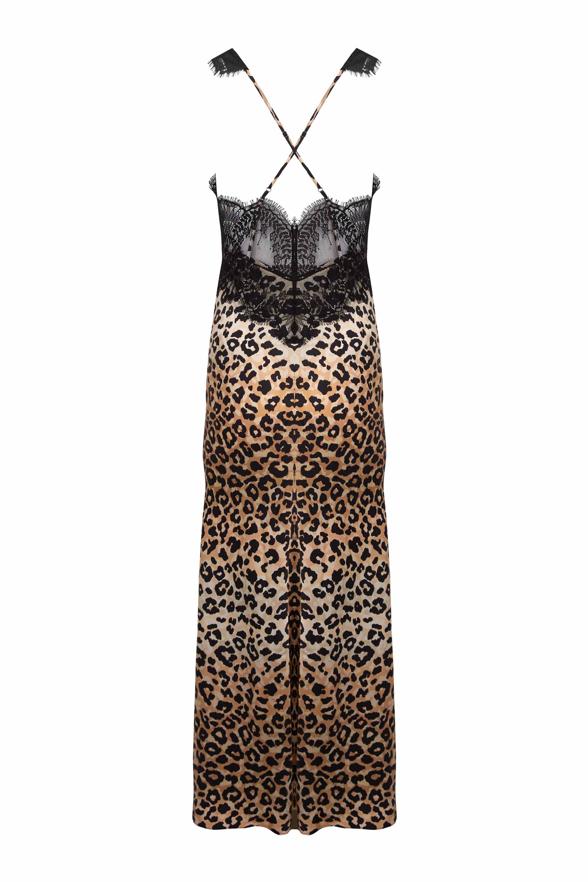 Nyx Slip Dress - Black/Leopard