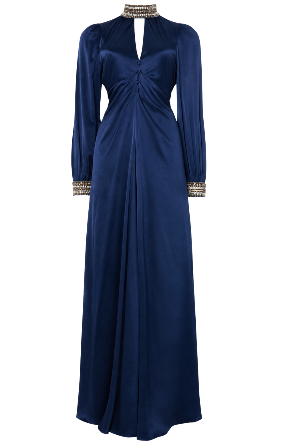 Beatrice Sleeved Gown - Sapphire Blue