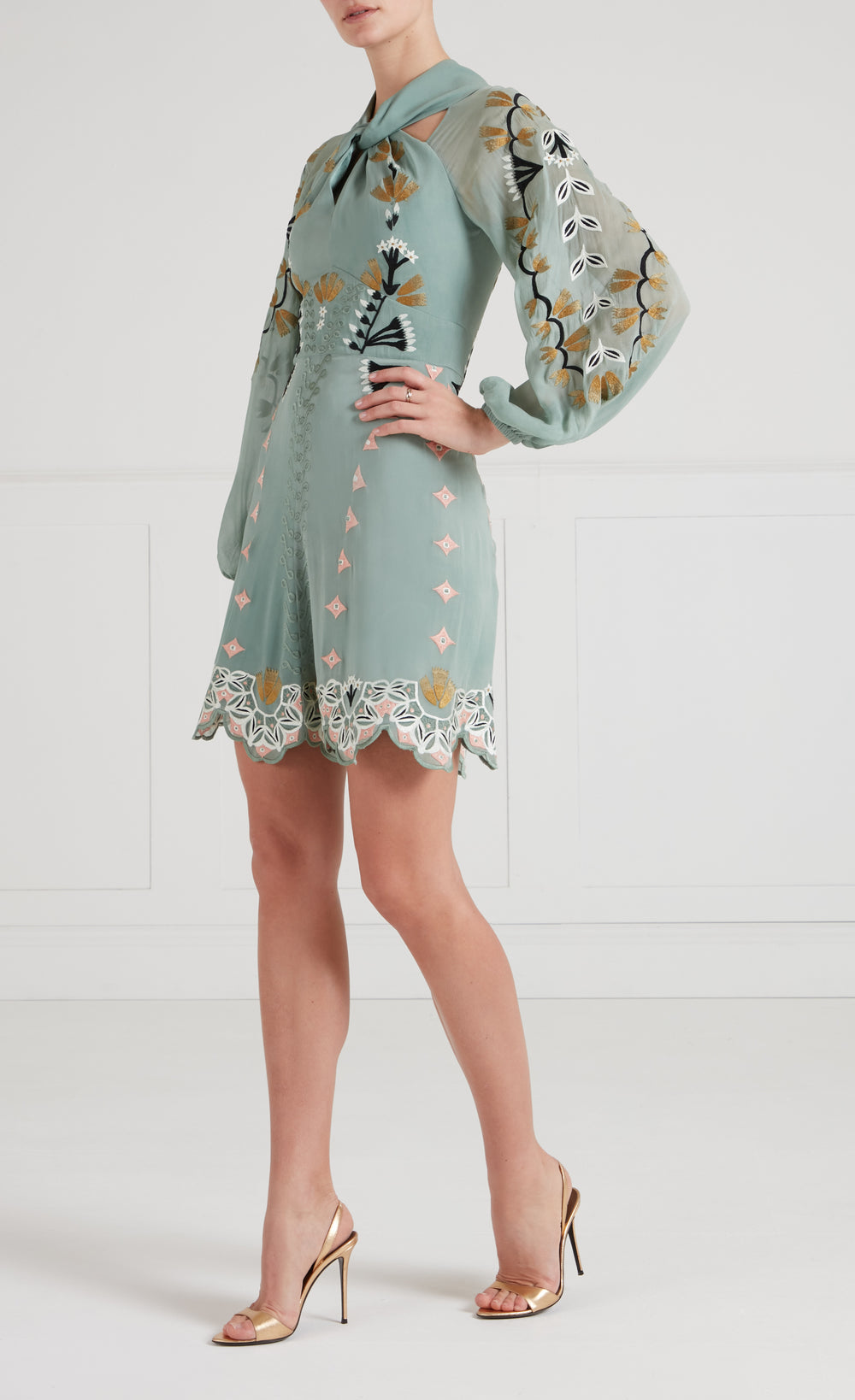 Rosalba Mini Dress - Jade Green