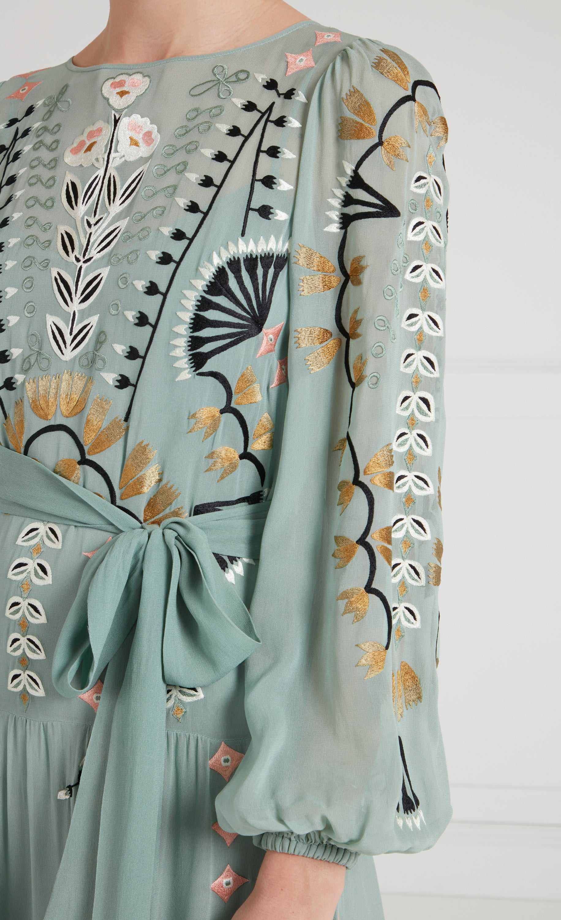 Rosalba Sleeved Dress - Jade Green