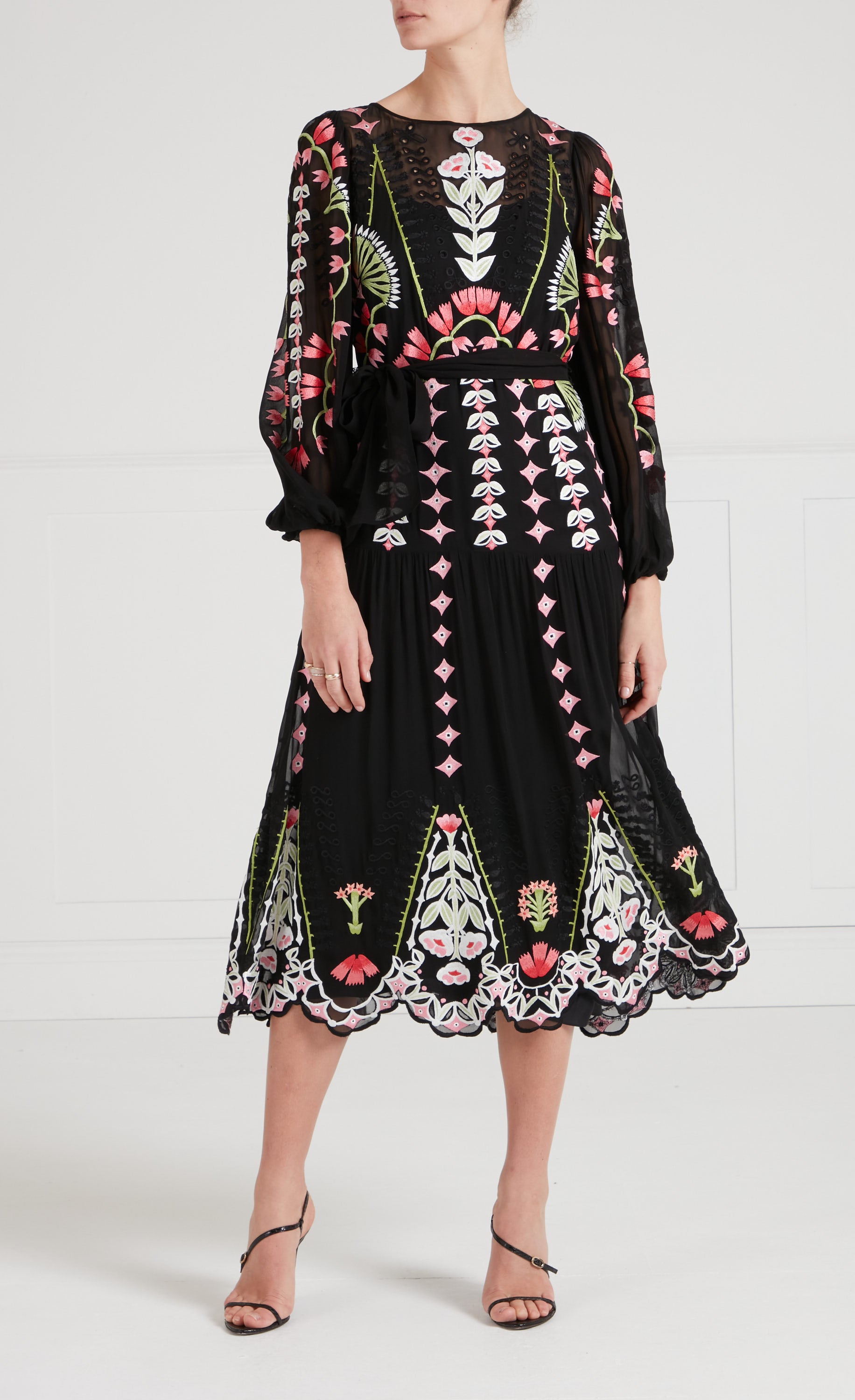 Rosalba Sleeved Dress - Black