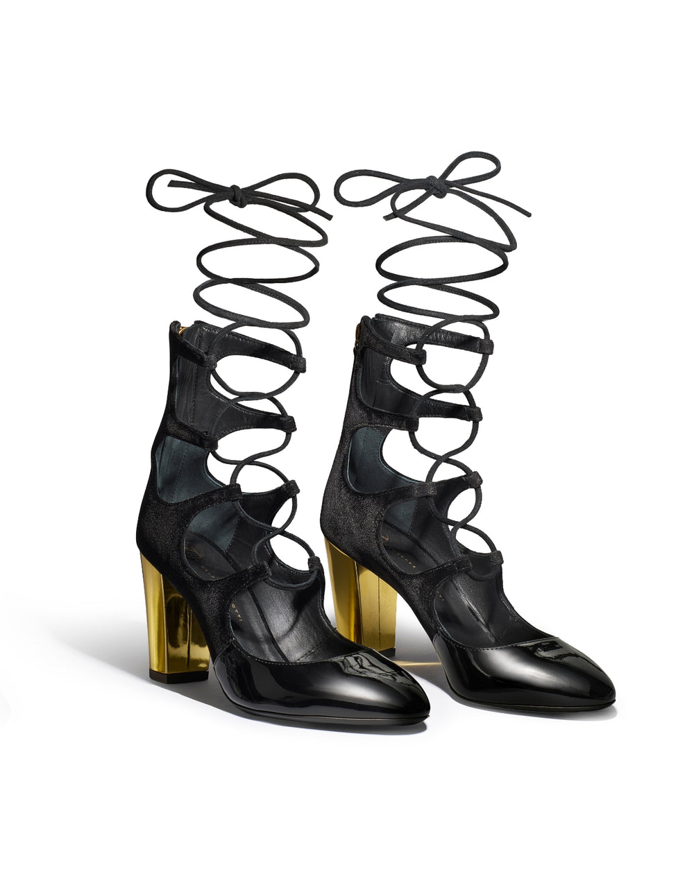 Siren Lace-Up Booties - Black