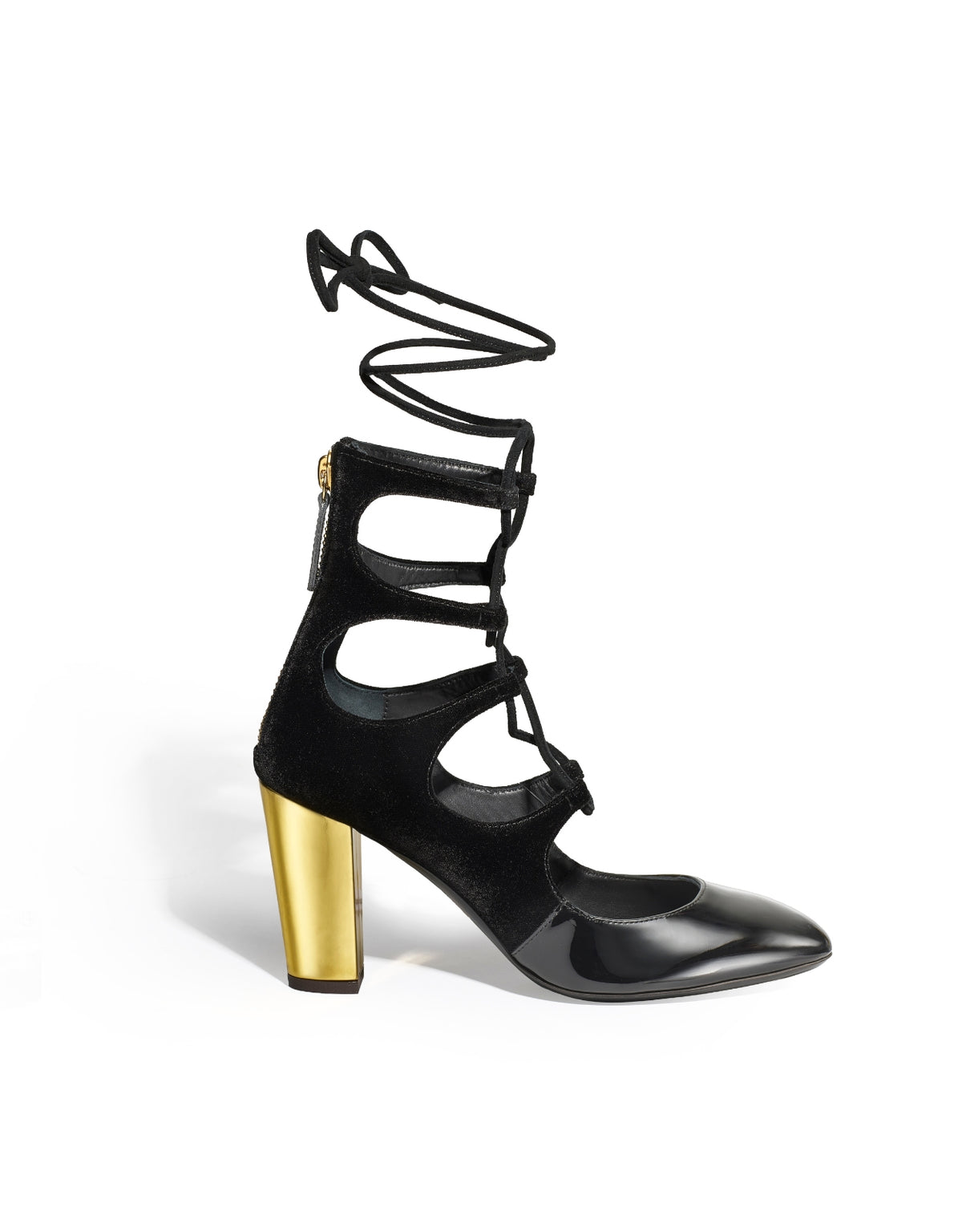 Siren Lace-Up Booties - Black