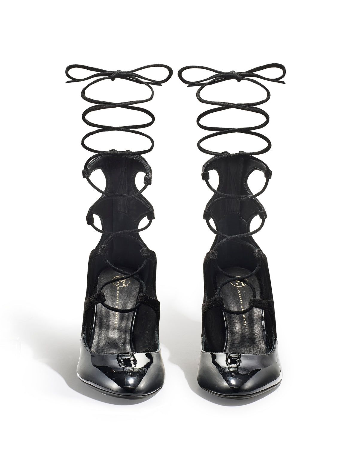 Siren Lace-Up Booties - Black