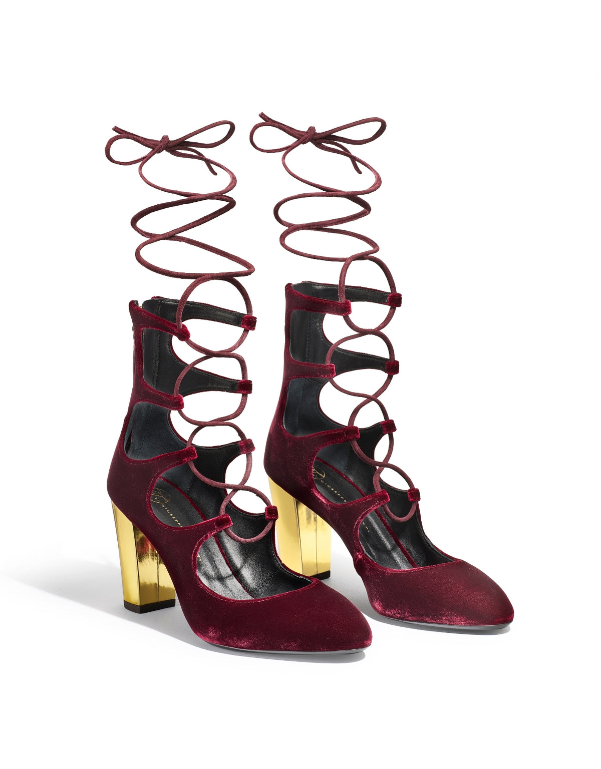 Siren Lace-Up Booties - Burgundy