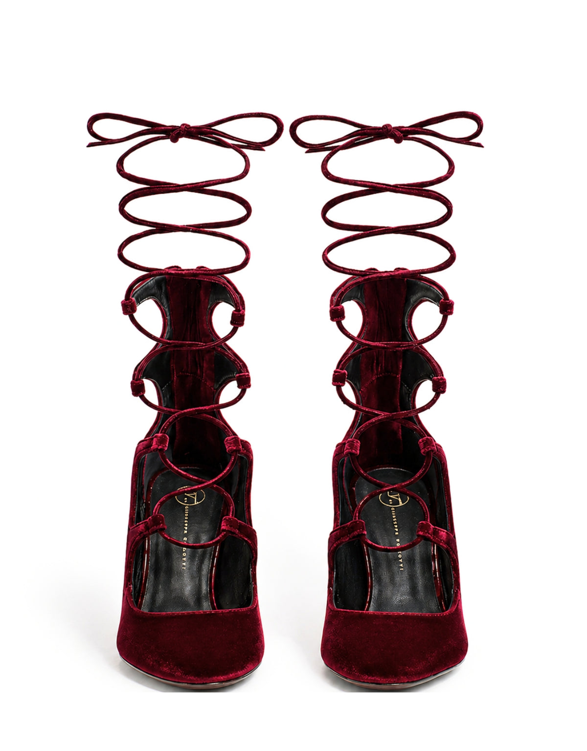 Siren Lace-Up Booties - Burgundy