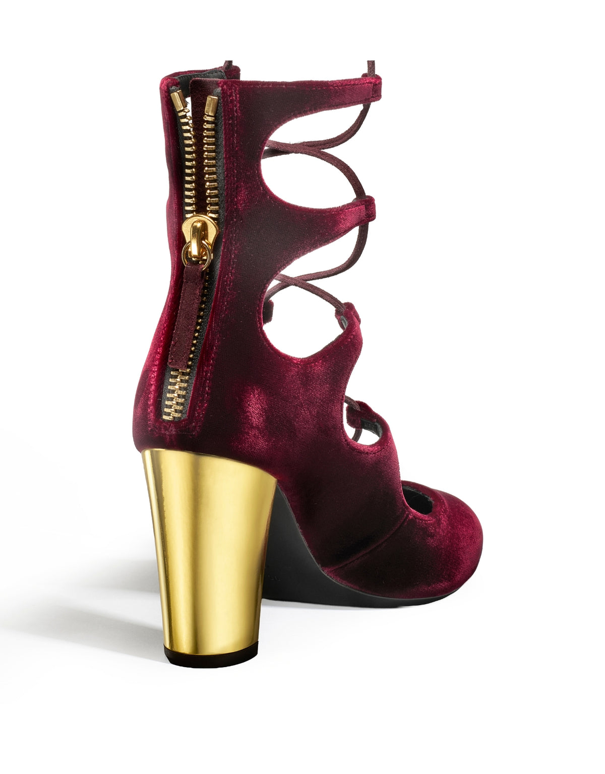 Siren Lace-Up Booties - Burgundy
