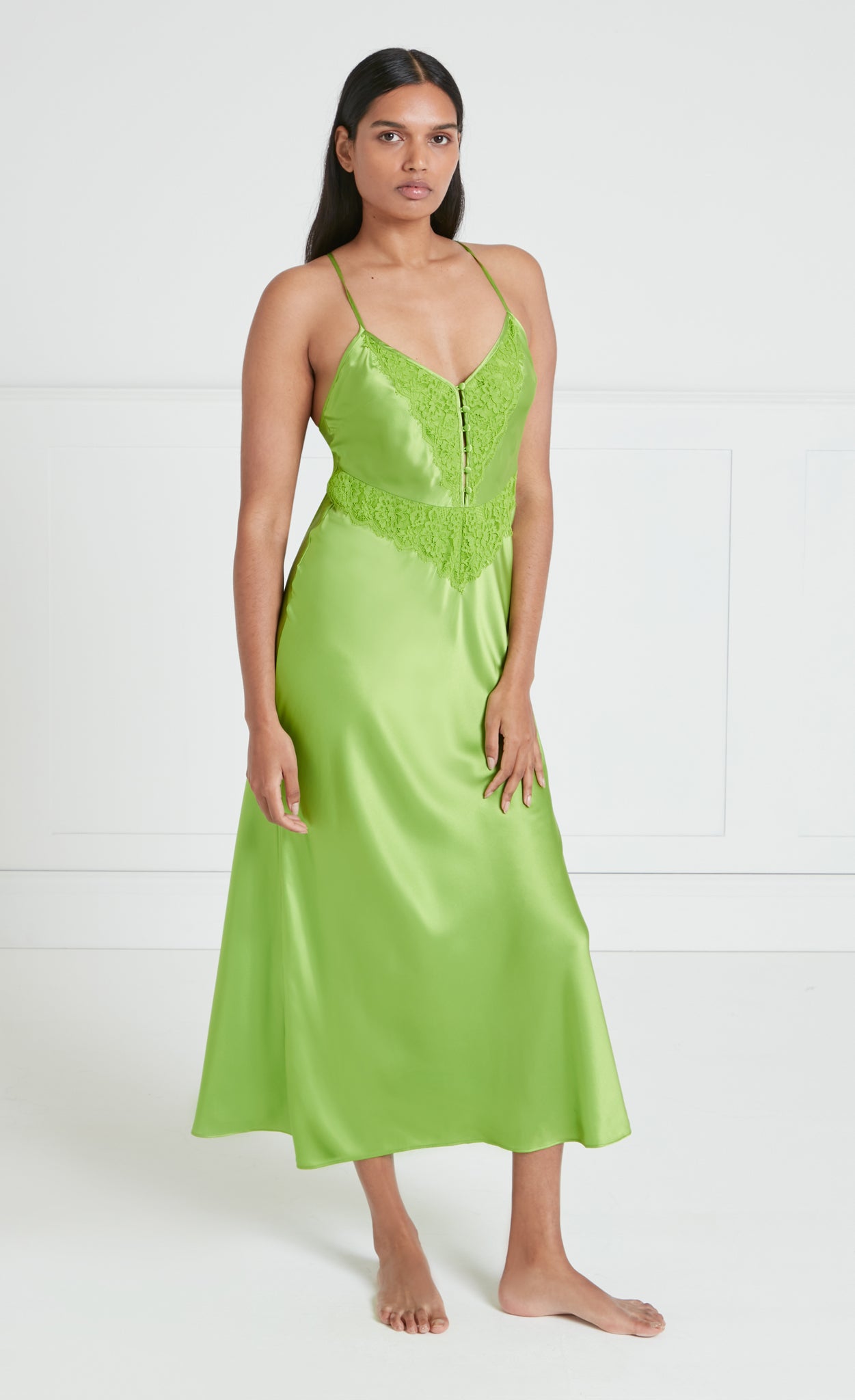 Thalia Slip Dress - Green