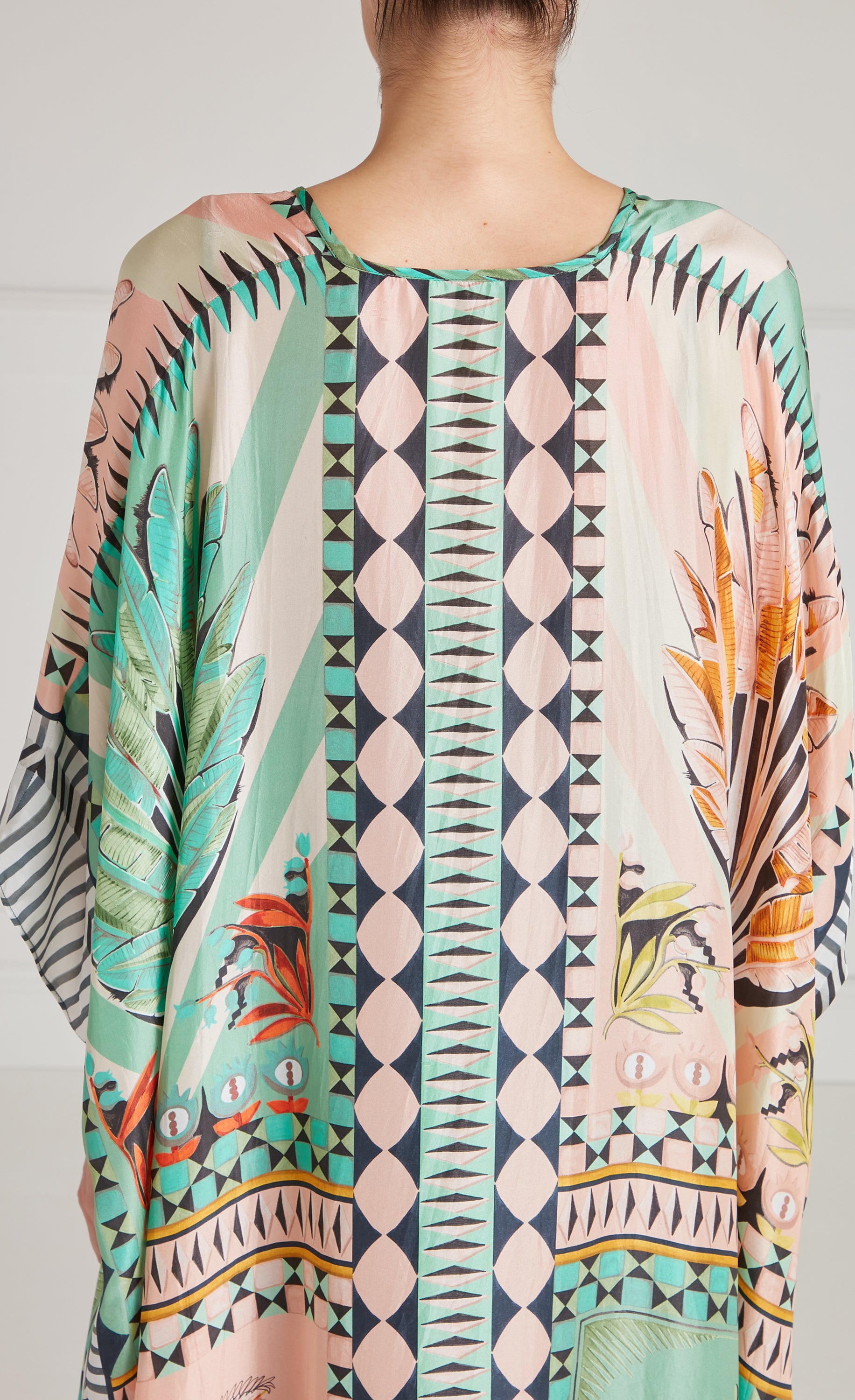 Amber V-Neck Kaftan - Bellini Mix