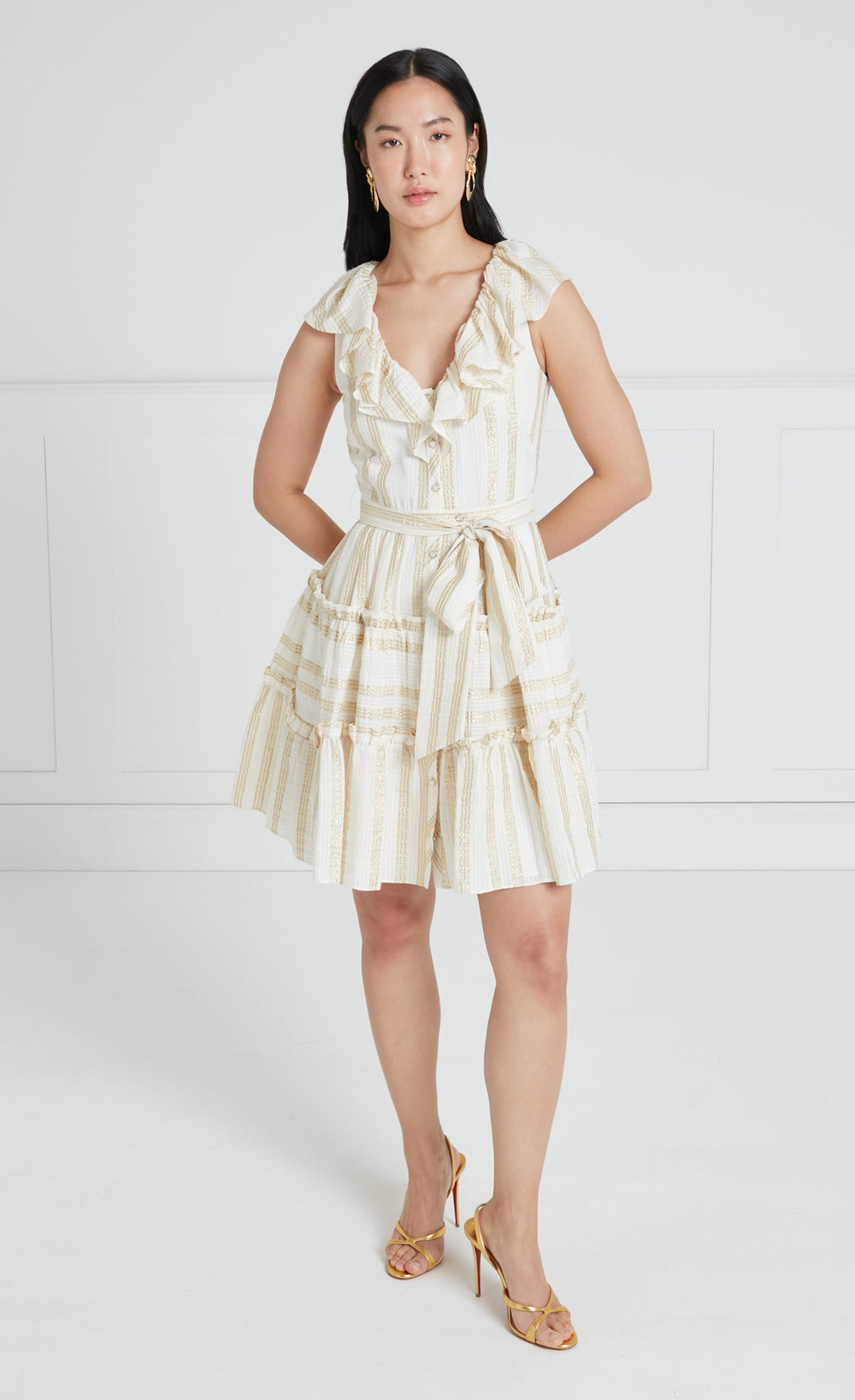 Benoto Mini Dress - Cream/Gold