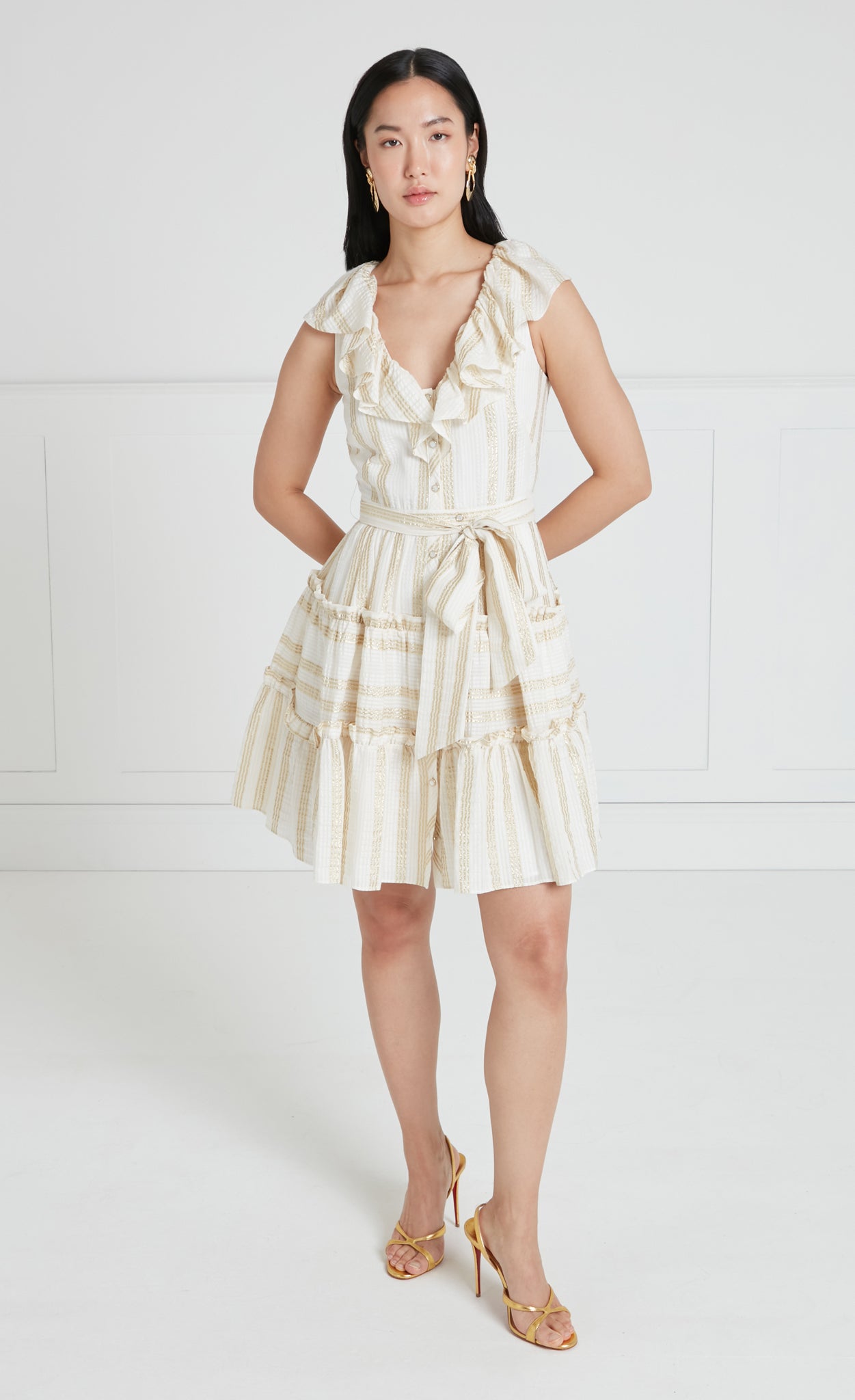 Benoto Mini Dress - Cream/Gold