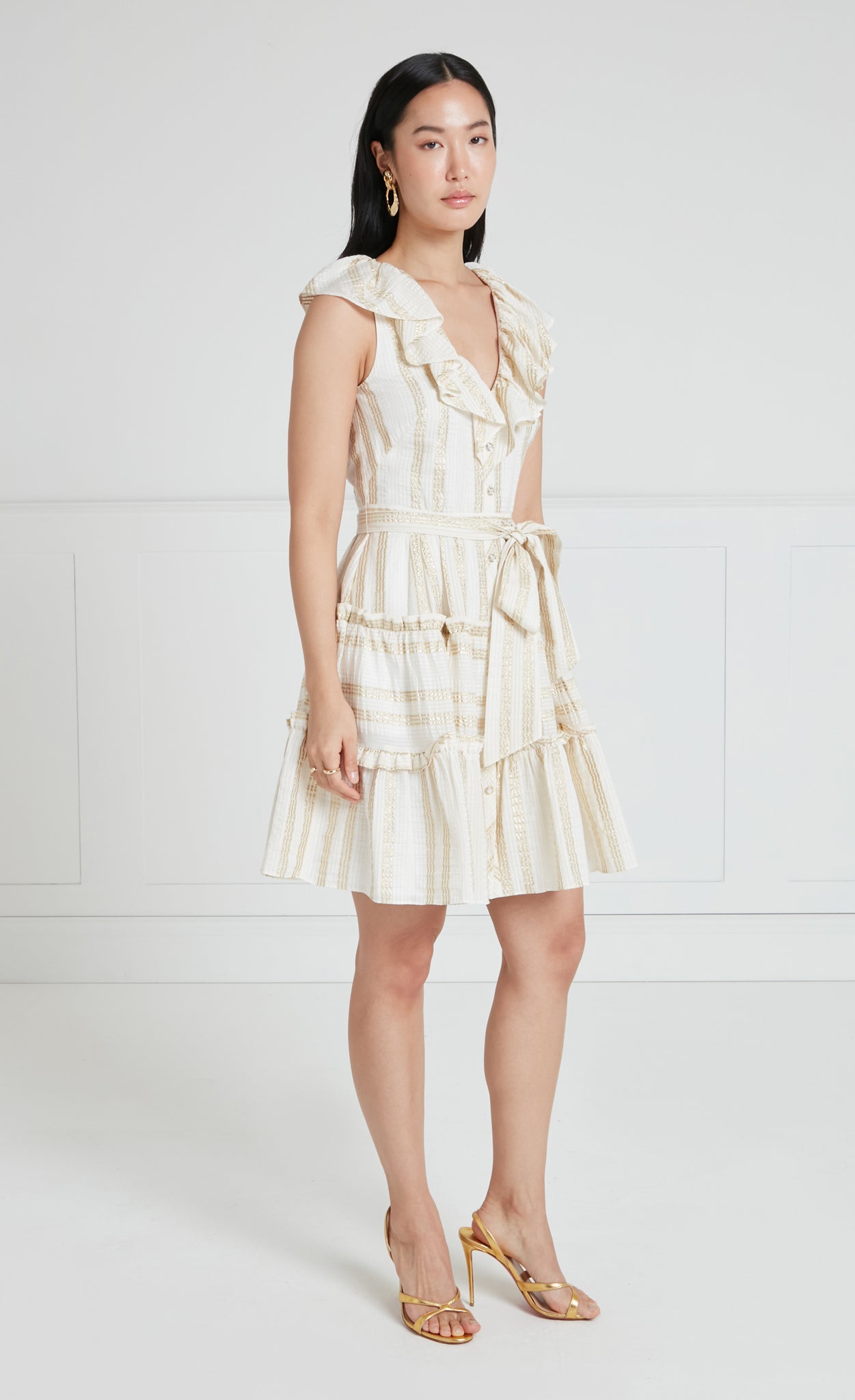 Benoto Mini Dress - Cream/Gold