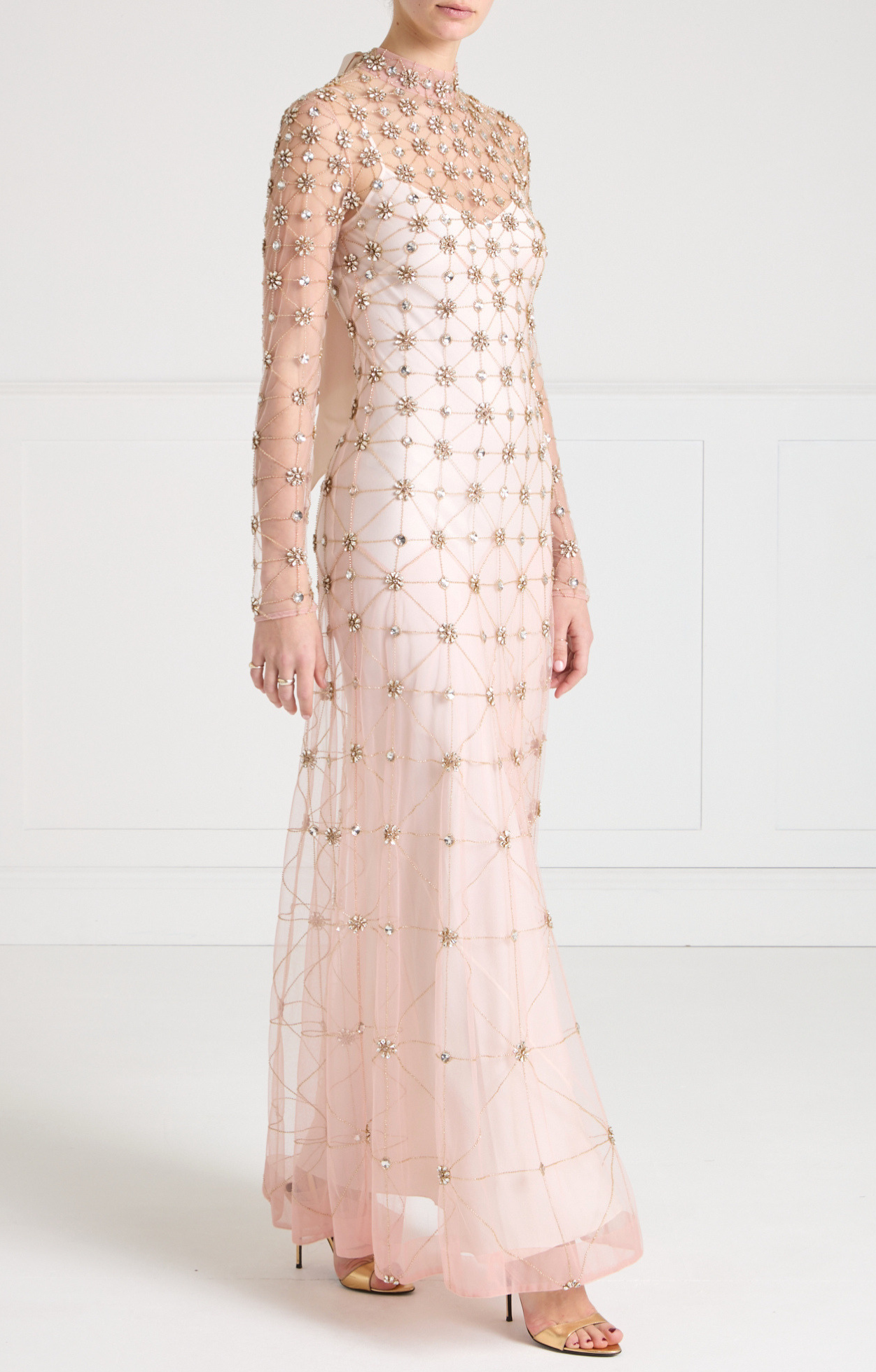 Crossbone Lattice Gown - Blush