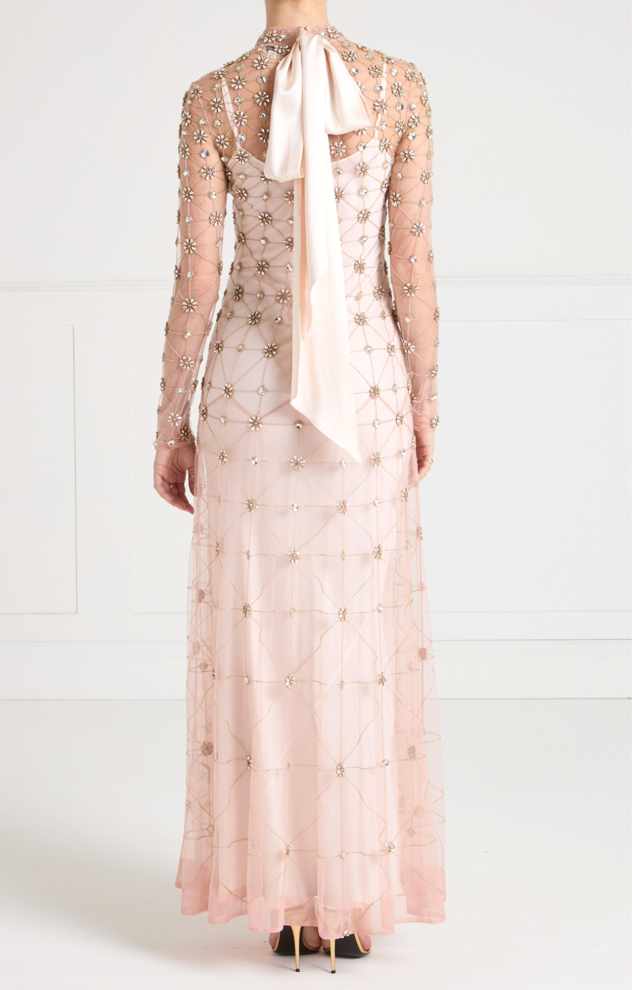 Crossbone Lattice Gown - Blush