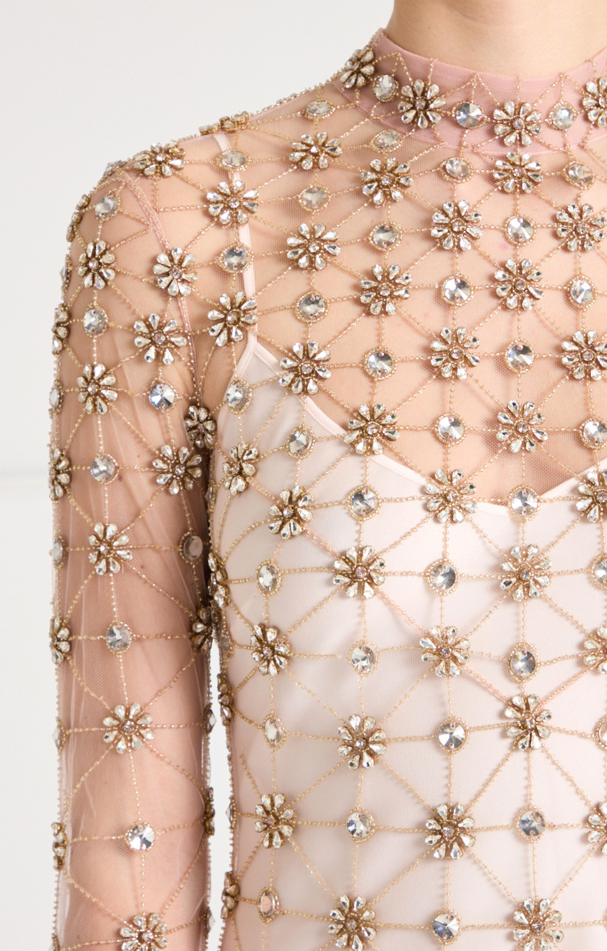 Crossbone Lattice Gown - Blush