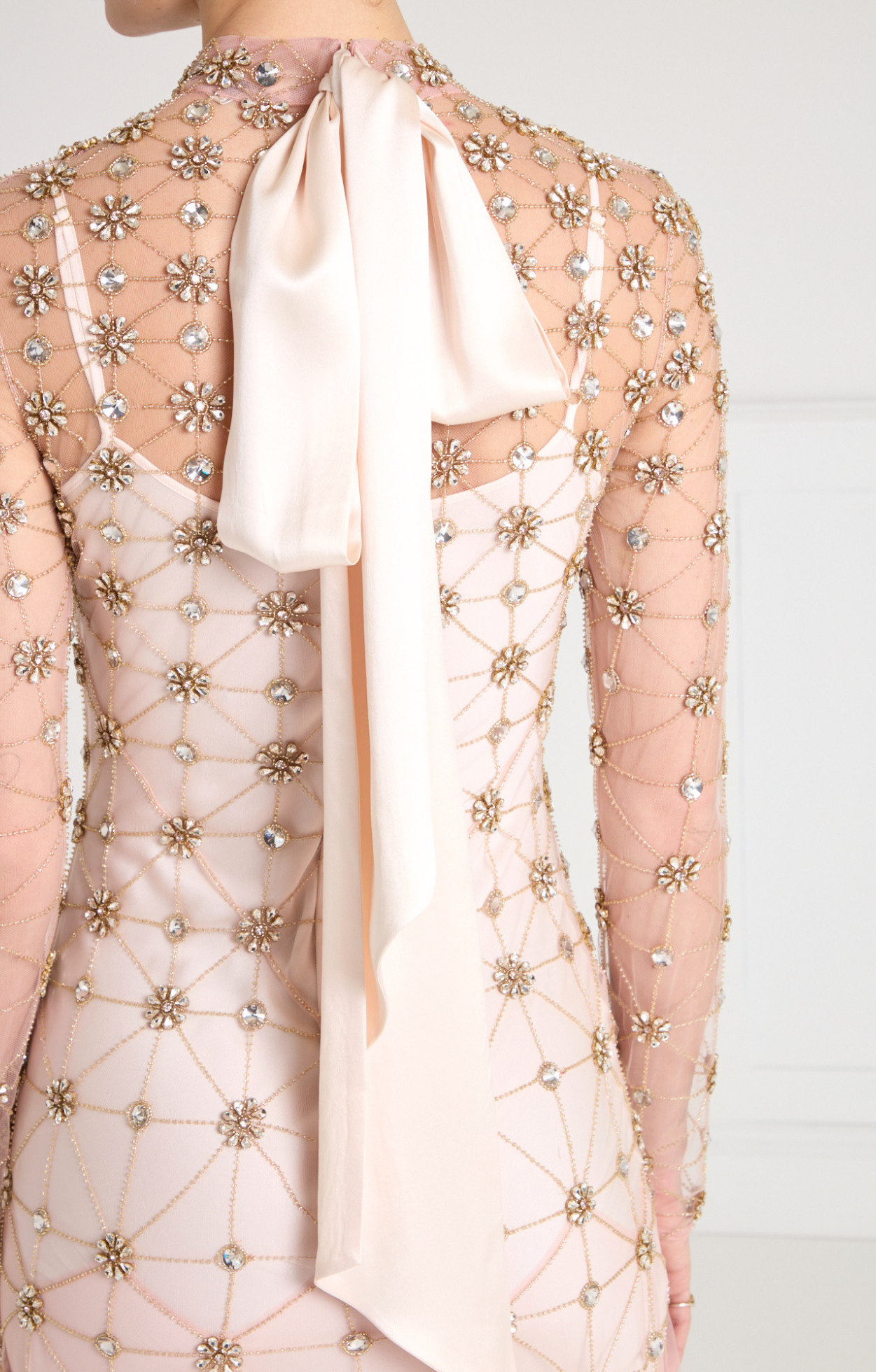 Crossbone Lattice Gown - Blush