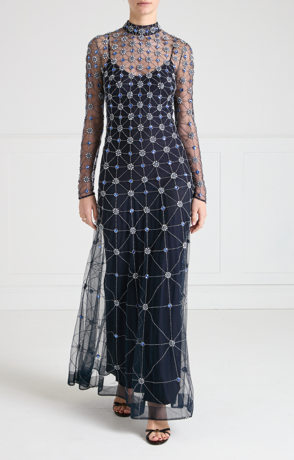 Crossbone Lattice Gown - Midnight