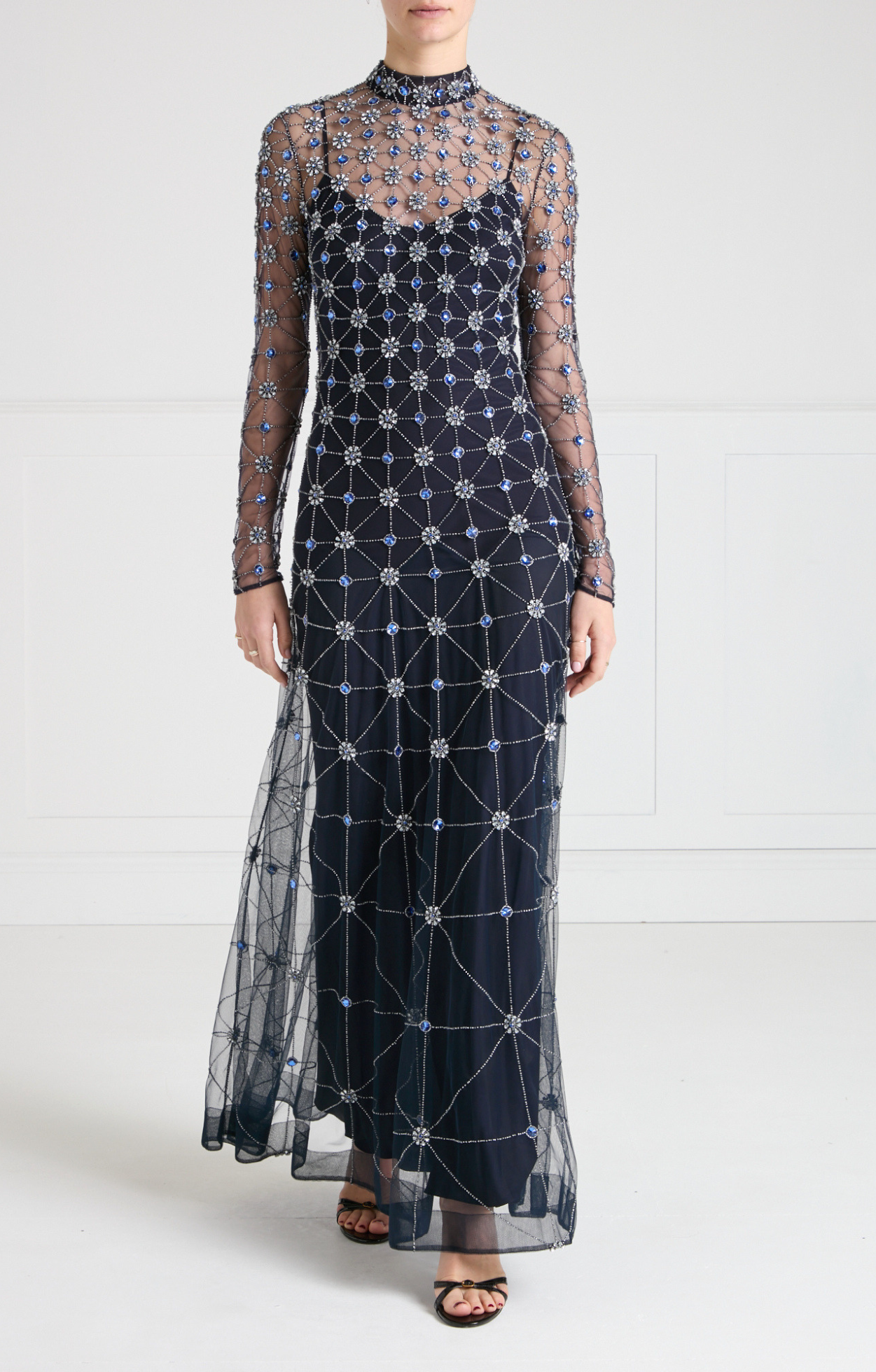 Crossbone Lattice Gown - Midnight