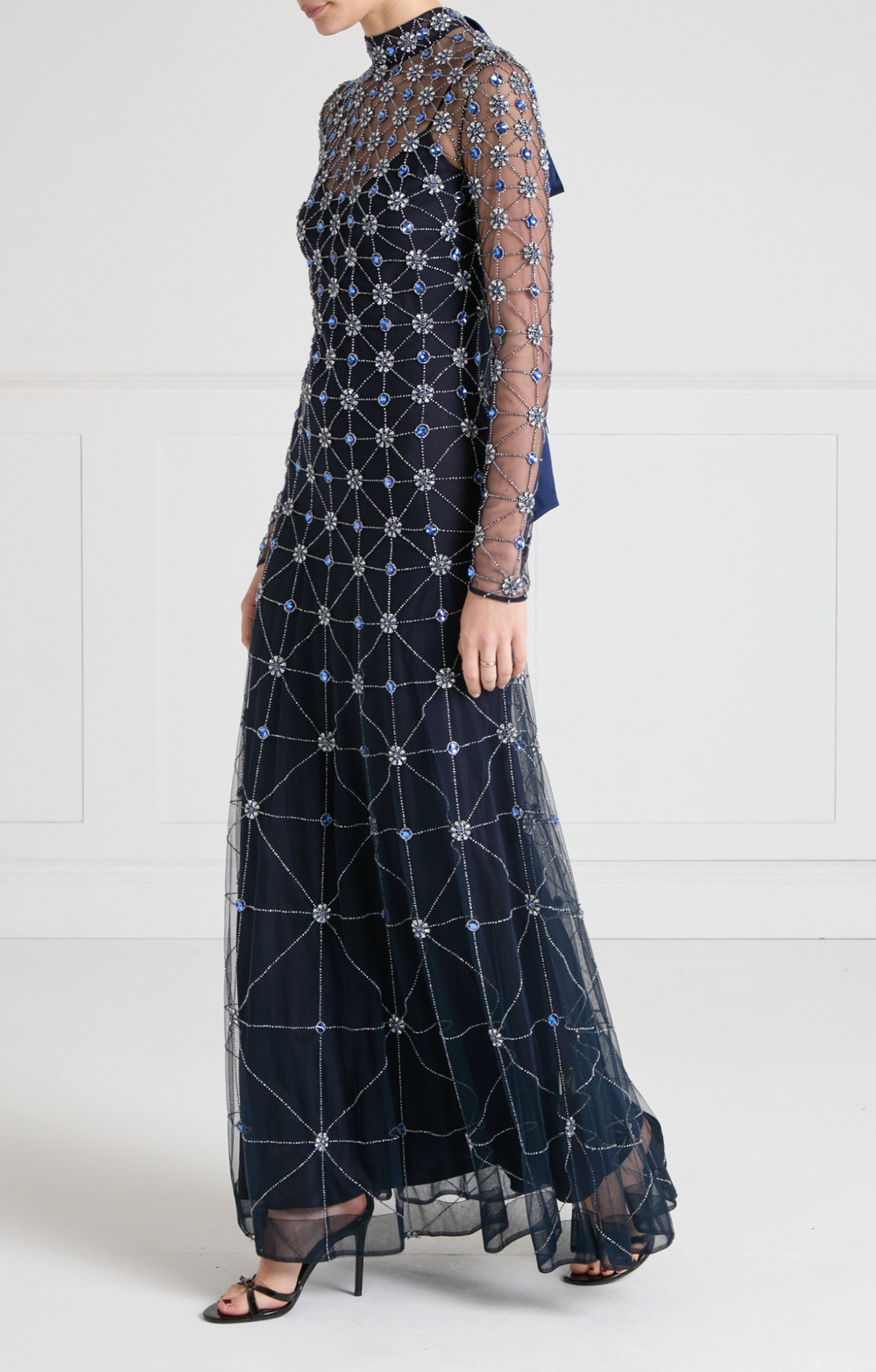 Crossbone Lattice Gown - Midnight