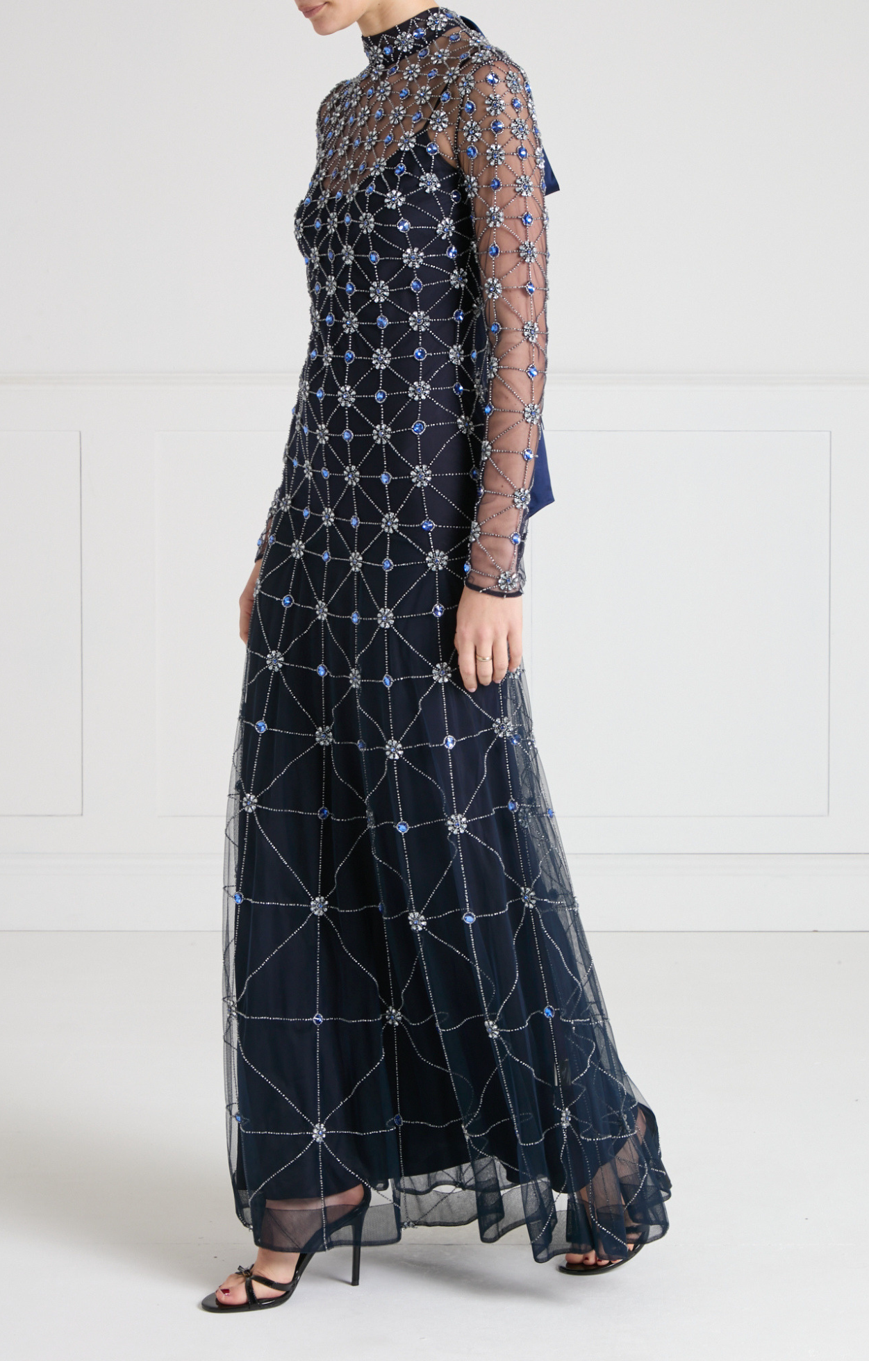 Crossbone Lattice Gown - Midnight