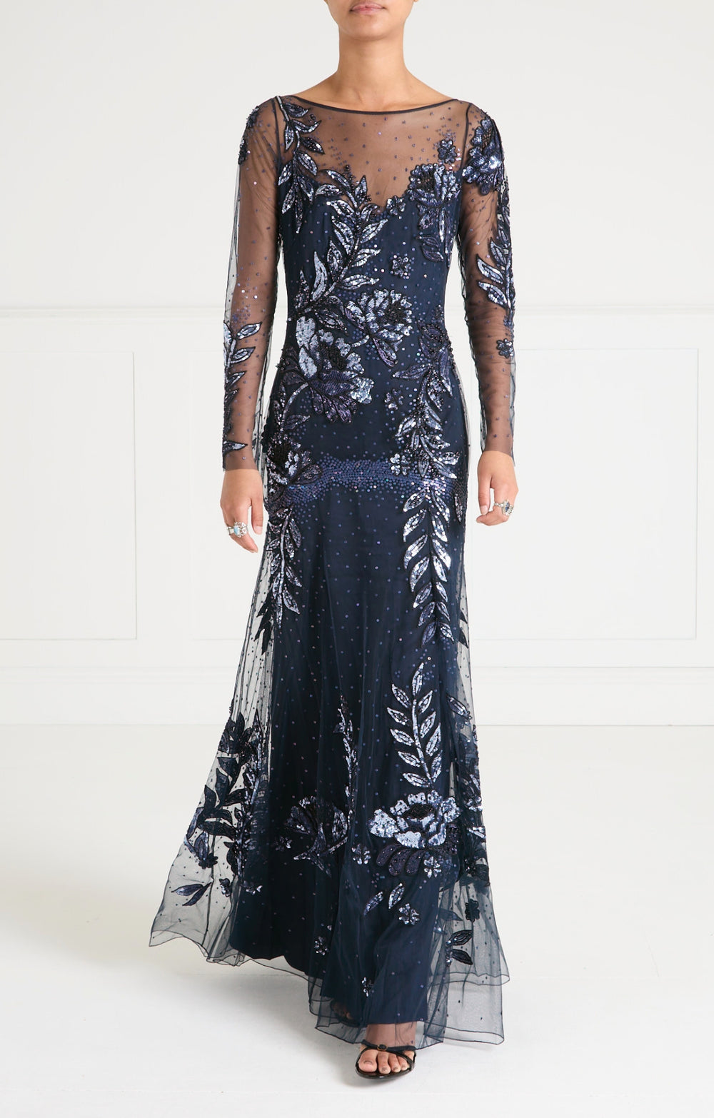 embellished evening dresses uk Couture Gold AB Gown with leg slit