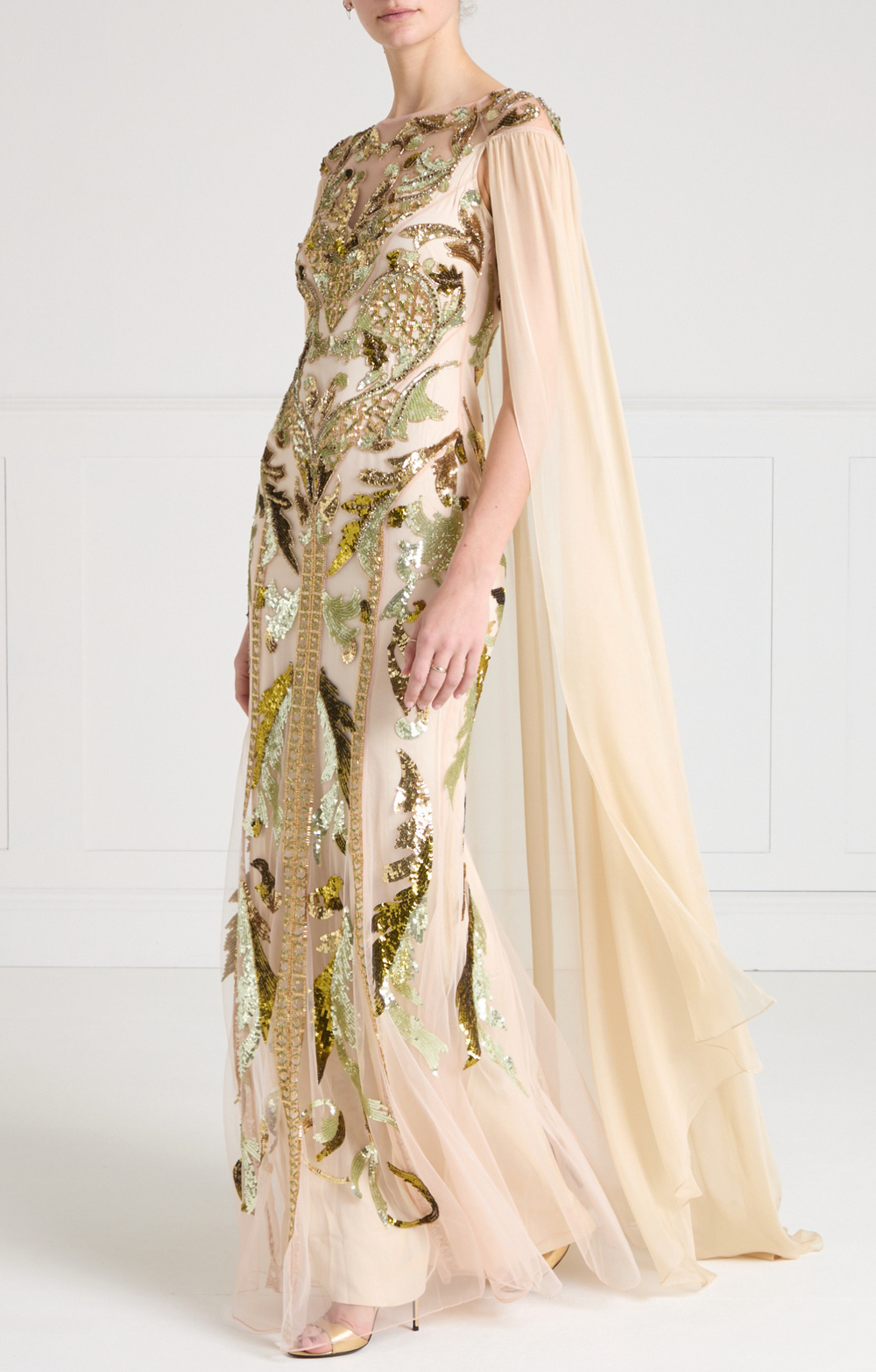 Novella Cape Gown - Gold