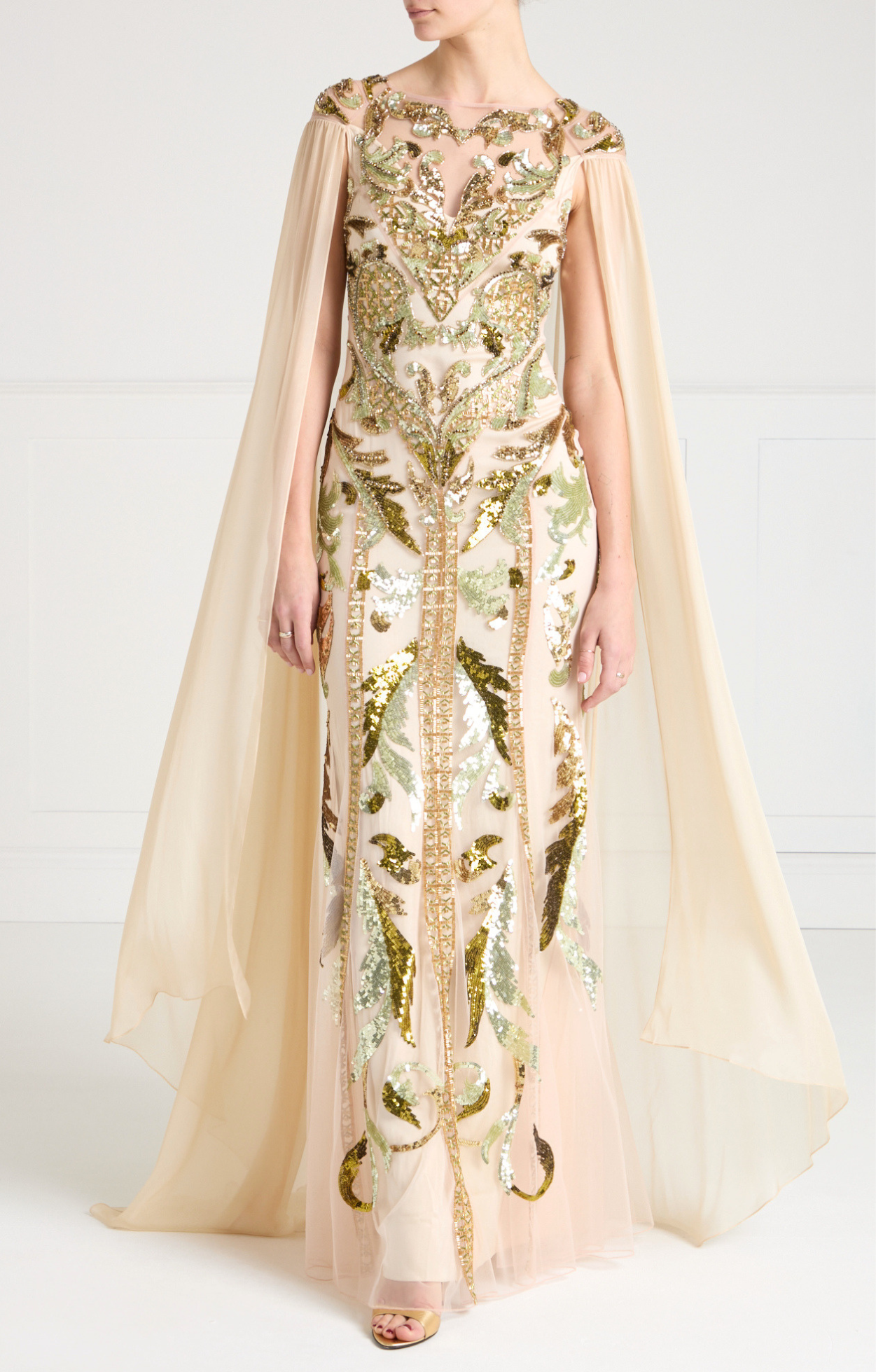 Novella Cape Gown - Gold