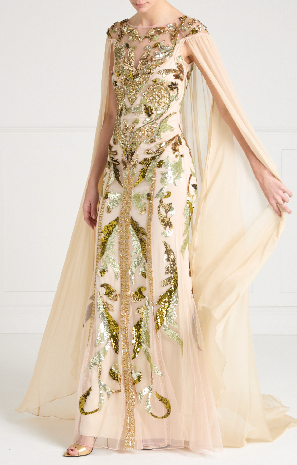 Novella Cape Gown - Gold