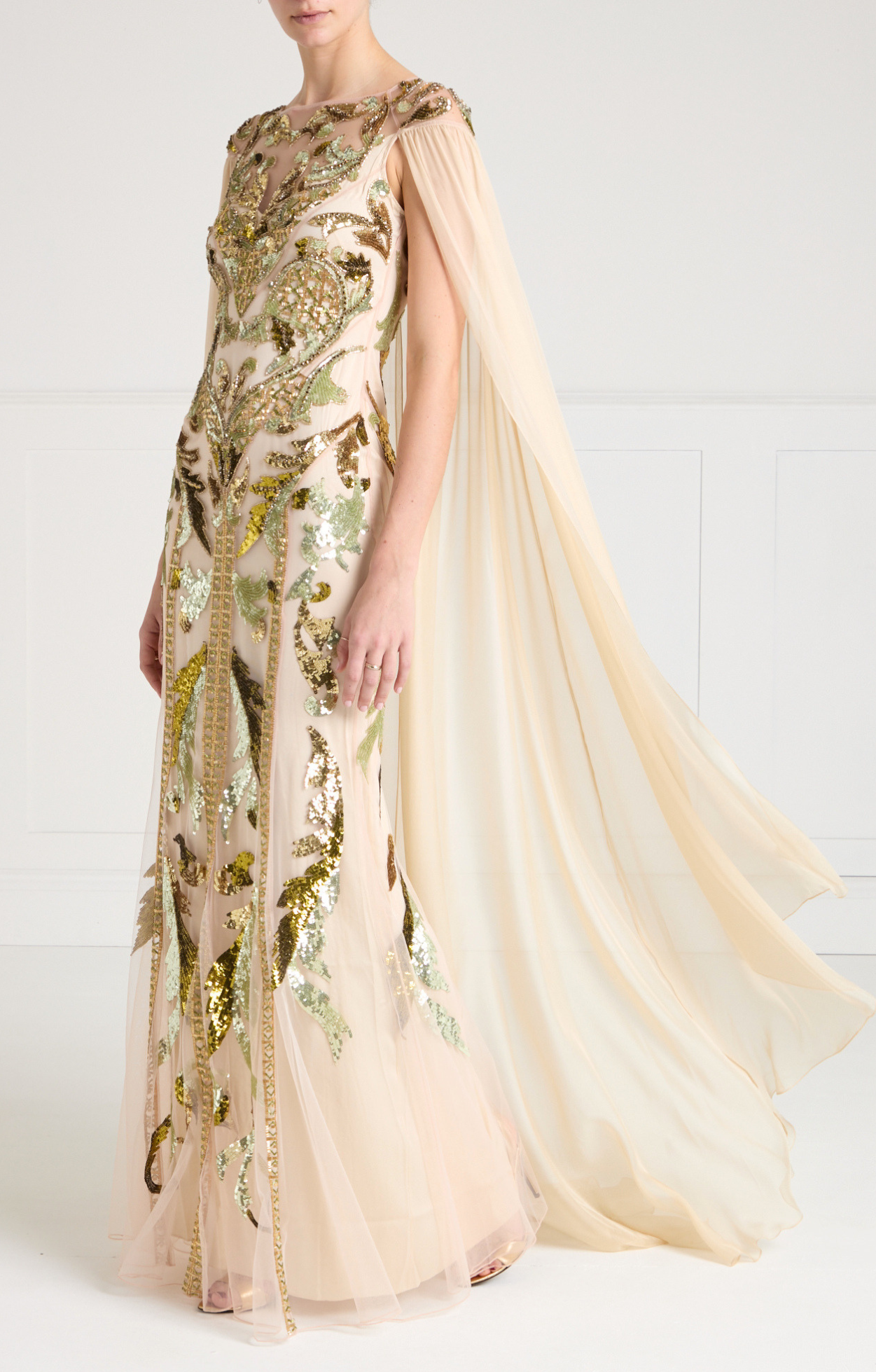 Novella Cape Gown - Gold