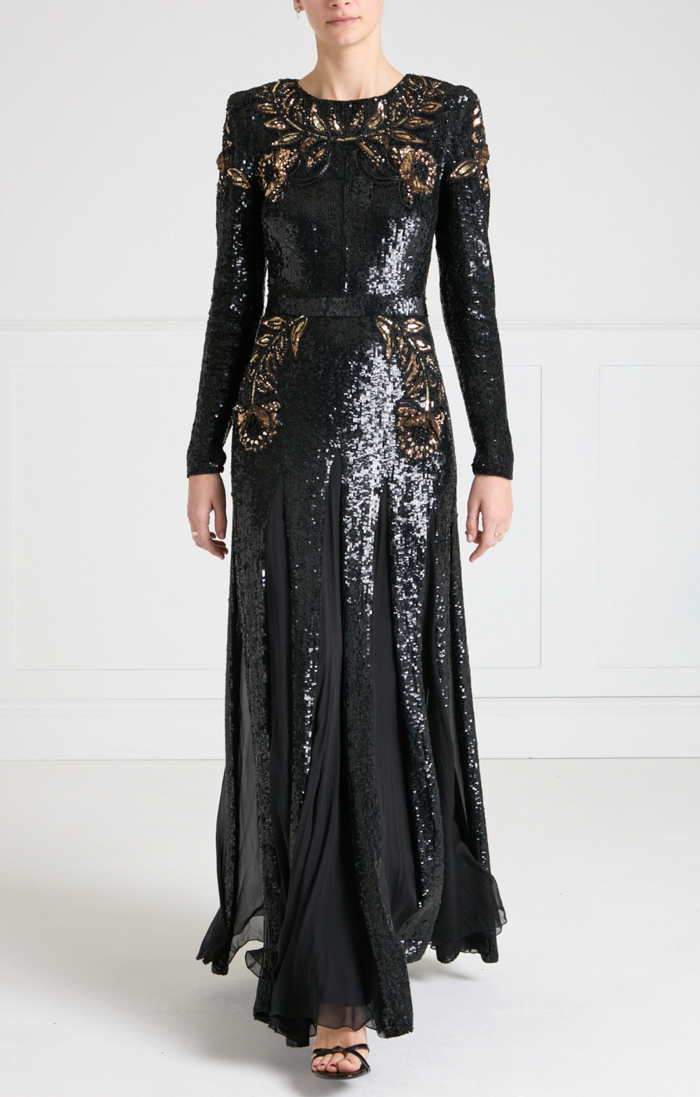 Porta Sleeved Gown - Black/Gold