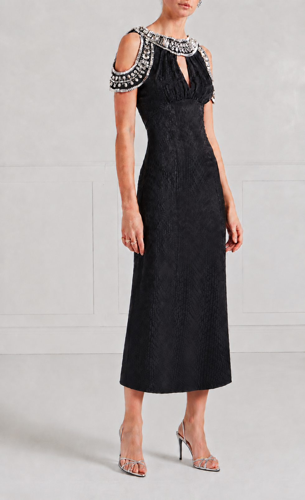 Pyramus Cold-Shoulder Dress - Black