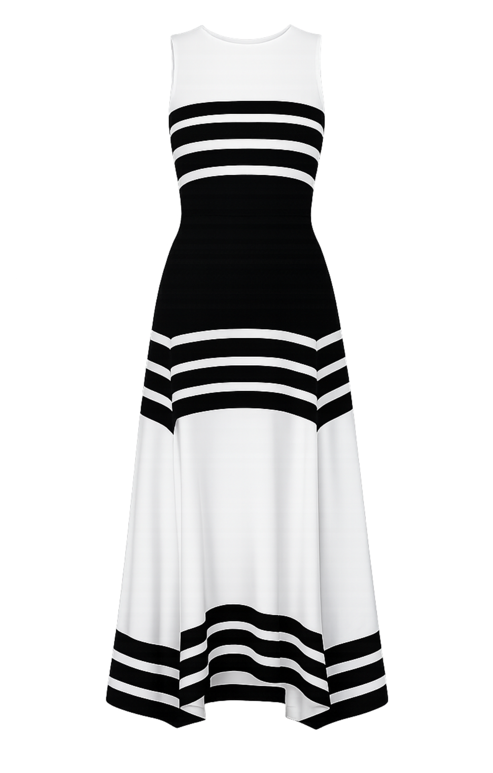 Sailor Knit Dress - Black/White