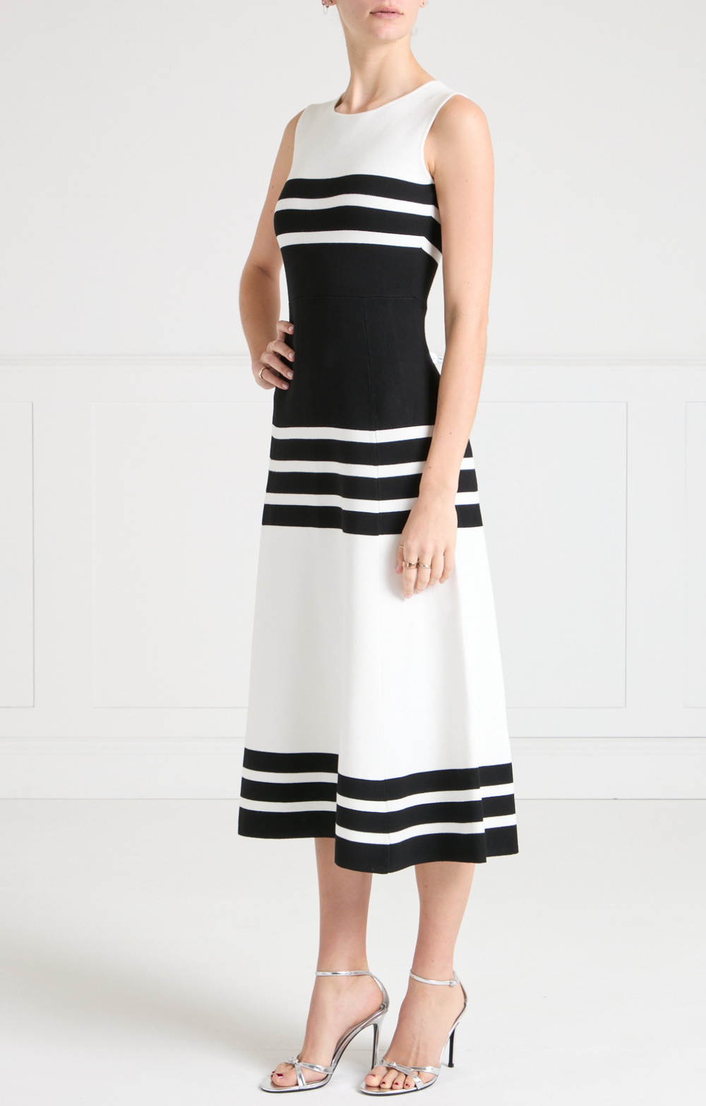 Sailor Knit Dress - Black/White